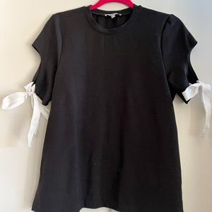 Asilio Open Back Ribbon Tie Warning Signs Tee